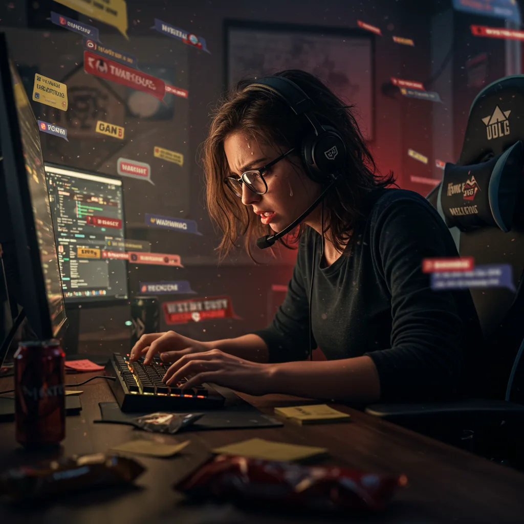 Moderador de chat estresado